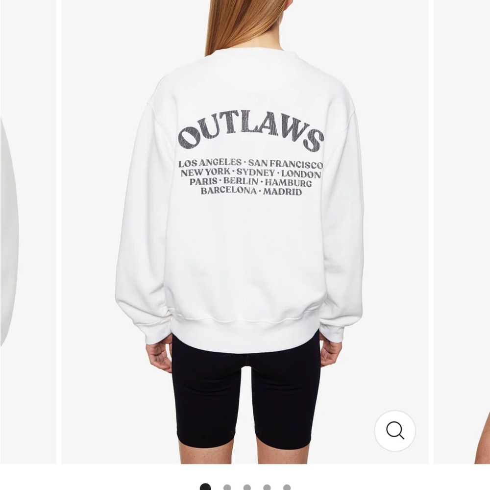 Anine Bing Ramona Sweatshirt Outlaws - Small, White